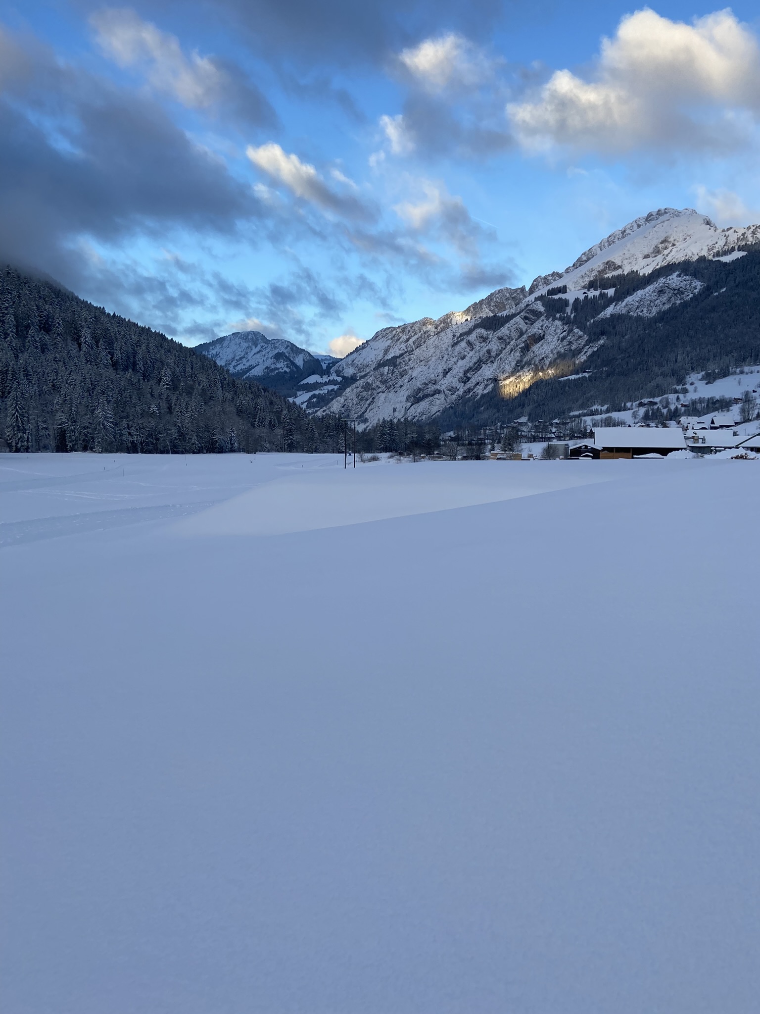 Vue hivernale du chalet